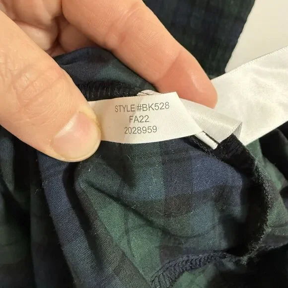 NEW Plus Size J.Crew Green Tartan Plaid Smocked Tiered Poplin Midi Dress Size 3X - Picture 11 of 11